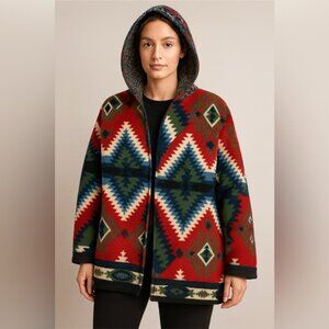 Play Buffalo Reversible Hooded Fleece Jacket – Southwest Aztec Pattern